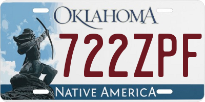 OK license plate 722ZPF