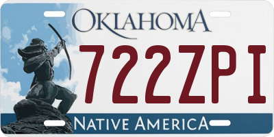 OK license plate 722ZPI