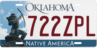 OK license plate 722ZPL