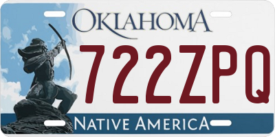 OK license plate 722ZPQ