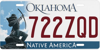 OK license plate 722ZQD