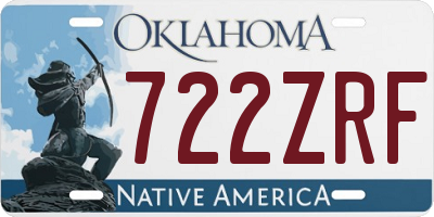 OK license plate 722ZRF
