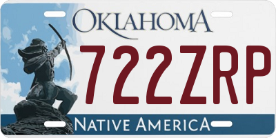 OK license plate 722ZRP