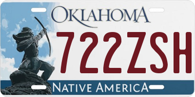 OK license plate 722ZSH