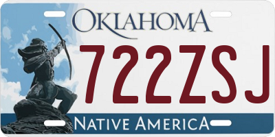 OK license plate 722ZSJ