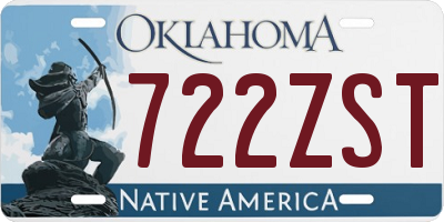 OK license plate 722ZST