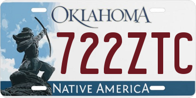 OK license plate 722ZTC