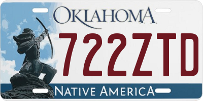 OK license plate 722ZTD