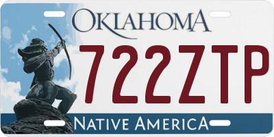 OK license plate 722ZTP