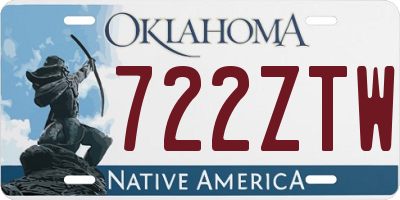 OK license plate 722ZTW