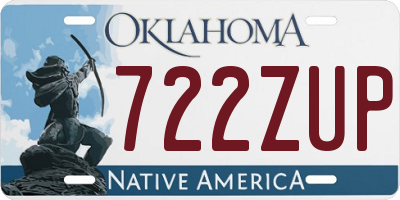 OK license plate 722ZUP