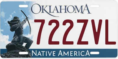 OK license plate 722ZVL