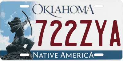 OK license plate 722ZYA