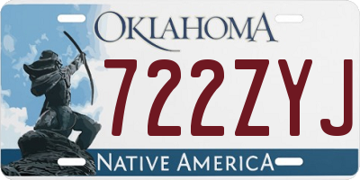OK license plate 722ZYJ