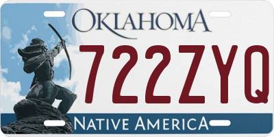 OK license plate 722ZYQ