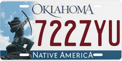 OK license plate 722ZYU