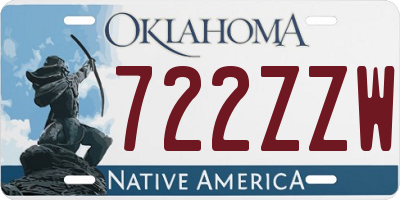 OK license plate 722ZZW