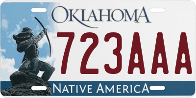 OK license plate 723AAA