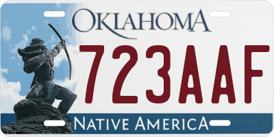 OK license plate 723AAF