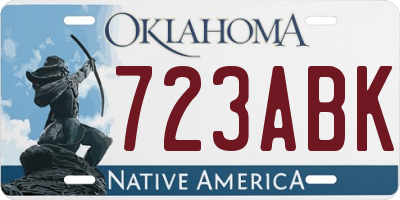 OK license plate 723ABK