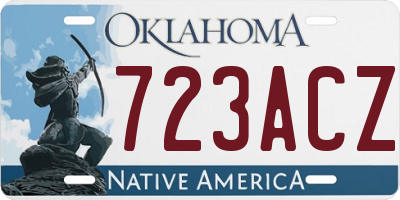 OK license plate 723ACZ