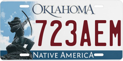 OK license plate 723AEM