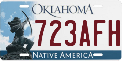 OK license plate 723AFH