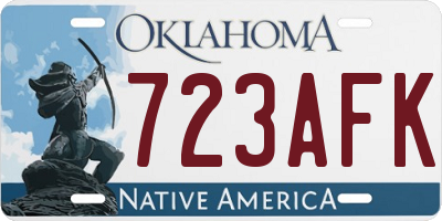 OK license plate 723AFK