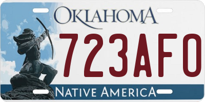 OK license plate 723AFO