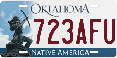 OK license plate 723AFU