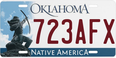 OK license plate 723AFX