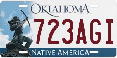 OK license plate 723AGI