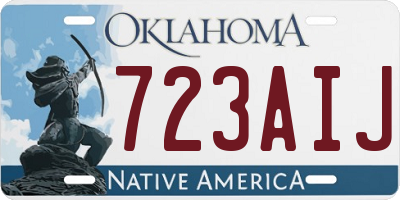OK license plate 723AIJ