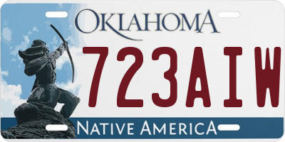 OK license plate 723AIW