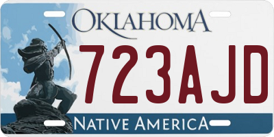 OK license plate 723AJD