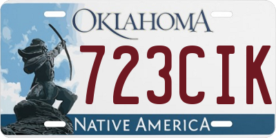 OK license plate 723CIK