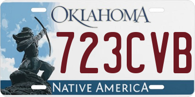 OK license plate 723CVB