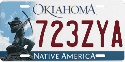 OK license plate 723ZYA