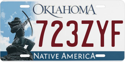 OK license plate 723ZYF