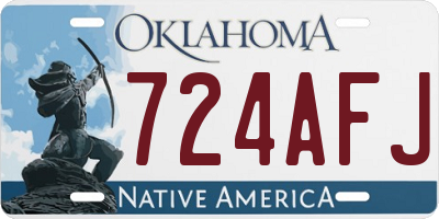 OK license plate 724AFJ