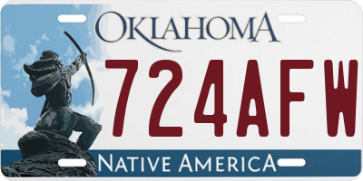 OK license plate 724AFW