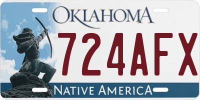 OK license plate 724AFX