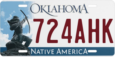 OK license plate 724AHK