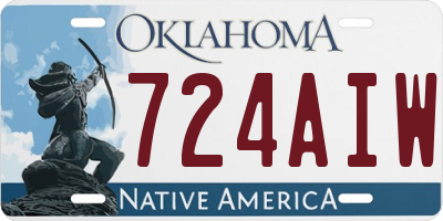 OK license plate 724AIW