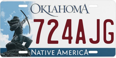 OK license plate 724AJG