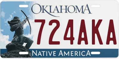 OK license plate 724AKA