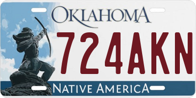 OK license plate 724AKN