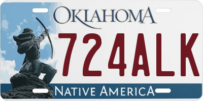 OK license plate 724ALK