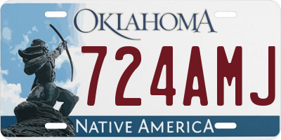OK license plate 724AMJ