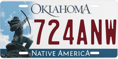 OK license plate 724ANW